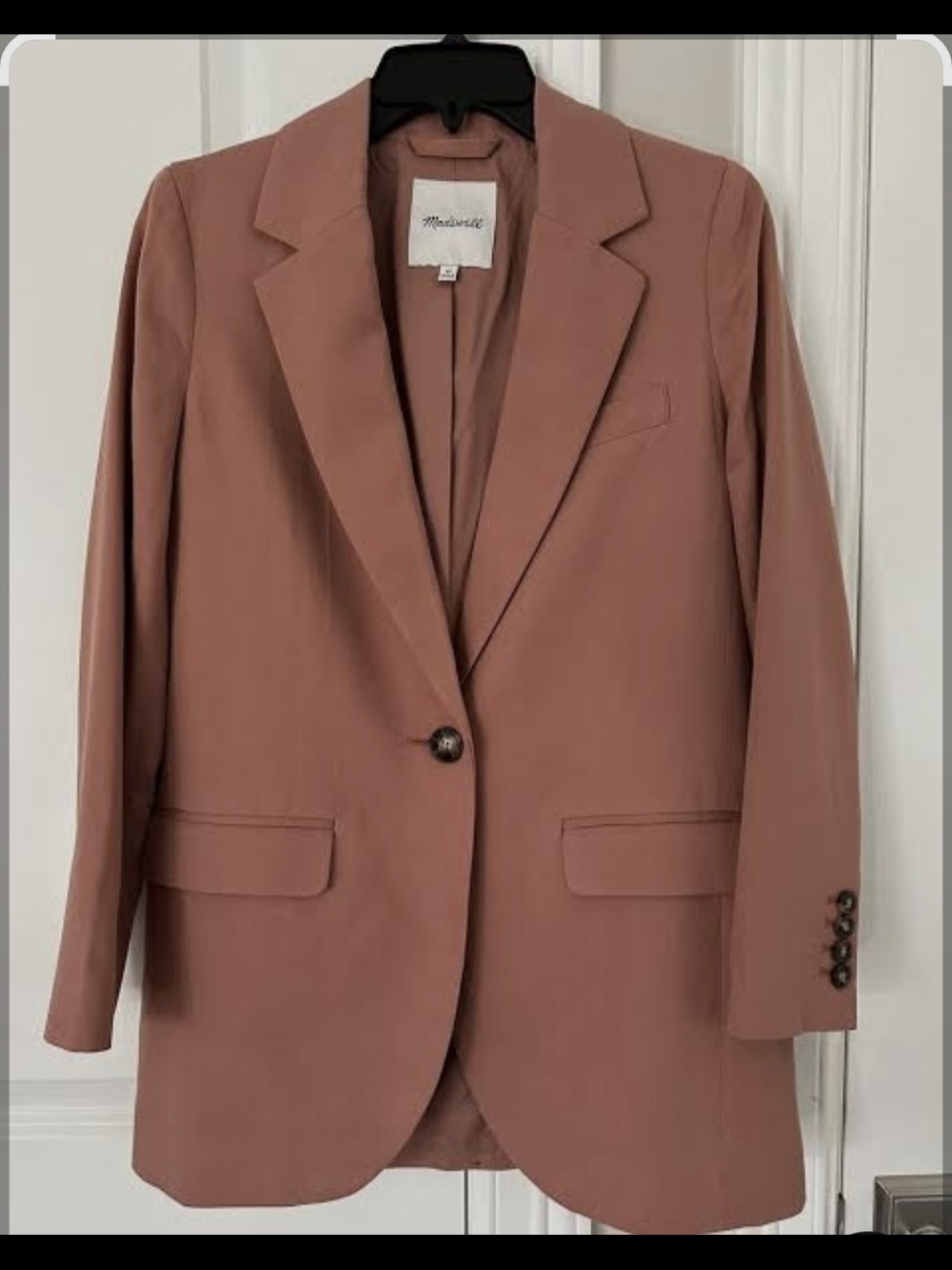 Madewell Women's Mauve Single-Button Blazer